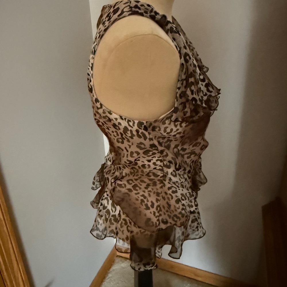 JS Collections Leopard Print Ruffle Blouse - Picture 11 of 11